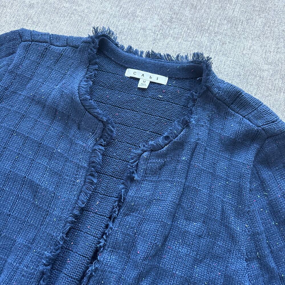 Cabi Long Blue Cotton Knit Cardigan - Picture 2 of 4